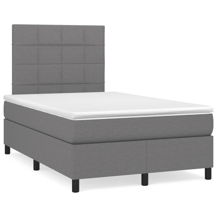 Pat box spring cu saltea, gri închis, 120x200 cm, textil - WALTI WALTI