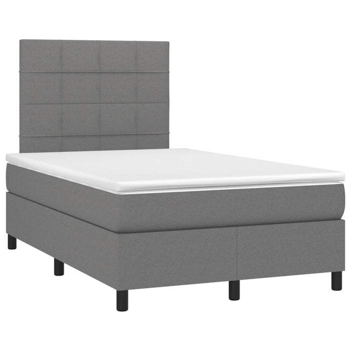 Pat box spring cu saltea, gri închis, 120x200 cm, textil - WALTI WALTI