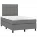 Pat box spring cu saltea, gri închis, 120x200 cm, textil - WALTI WALTI