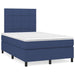 Pat box spring cu saltea, albastru, 120x200 cm, textil - WALTI WALTI