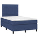 Pat box spring cu saltea, albastru, 120x200 cm, textil - WALTI WALTI