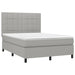 Pat box spring cu saltea, gri deschis, 140x190 cm, textil - WALTI WALTI
