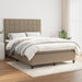 Pat box spring cu saltea, gri taupe, 140x200 cm, textil - WALTI WALTI