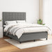 Pat box spring cu saltea, gri închis, 140x200 cm, textil - WALTI WALTI