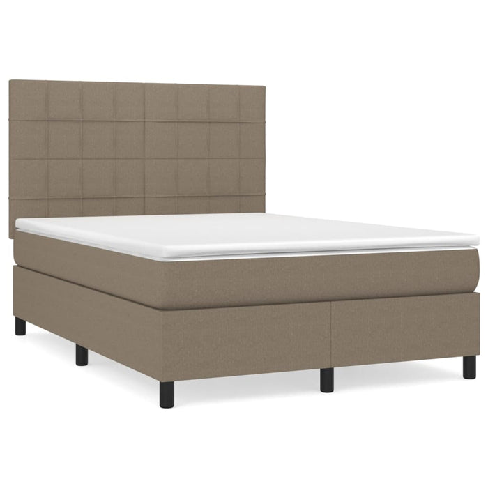 Pat continental cu saltea gri taupe 140x200 cm material textil - WALTI WALTI