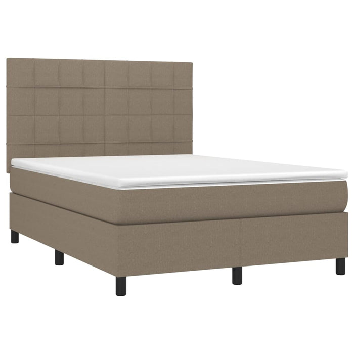 Pat continental cu saltea gri taupe 140x200 cm material textil - WALTI WALTI