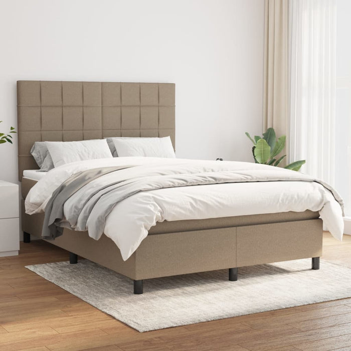Pat continental cu saltea gri taupe 140x200 cm material textil - WALTI WALTI
