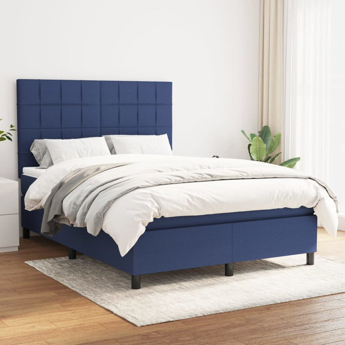 Pat continental cu saltea, albastru, 140x200cm, material textil - WALTI WALTI