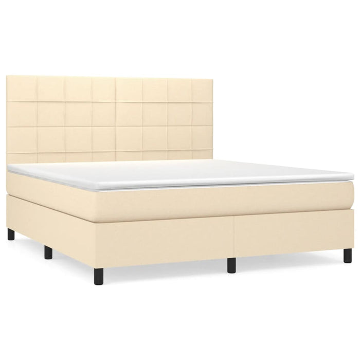 Pat continental cu saltea, crem, 180x200 cm, textil - WALTI WALTI