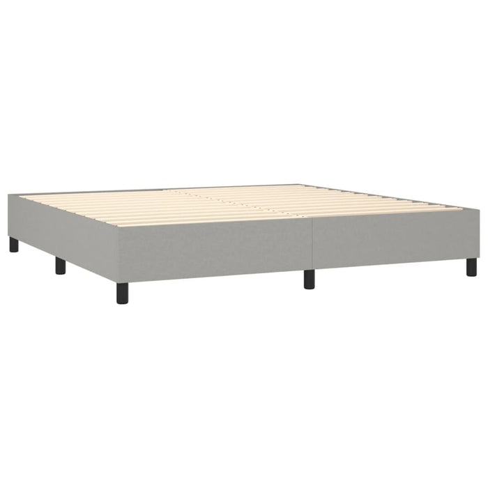 Pat box spring cu saltea, gri deschis, 200x200 cm, textil - WALTI WALTI