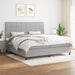Pat box spring cu saltea, gri deschis, 200x200 cm, textil - WALTI WALTI