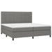 Pat box spring cu saltea, gri închis, 200x200 cm, textil - WALTI WALTI