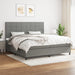 Pat box spring cu saltea, gri închis, 200x200 cm, textil - WALTI WALTI