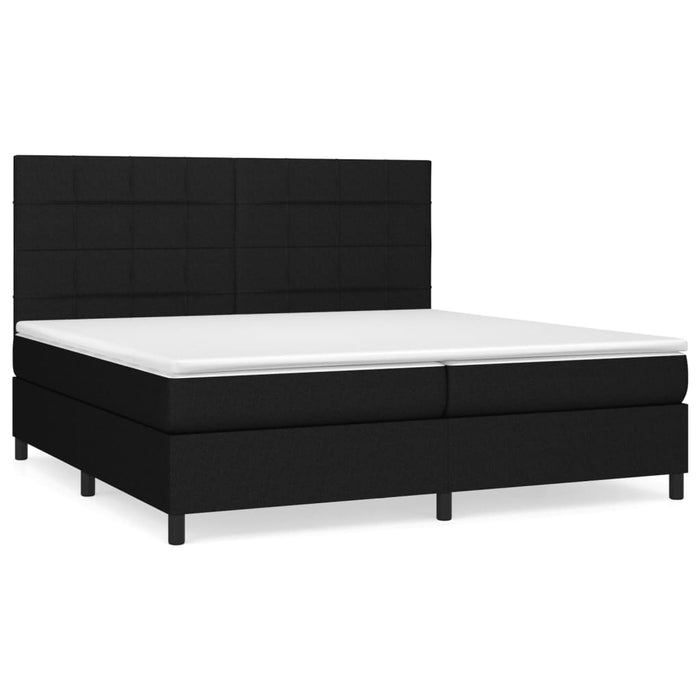 Pat box spring cu saltea, negru, 200x200 cm, textil - WALTI WALTI