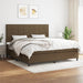 Pat box spring cu saltea, maro închis, 200x200 cm, textil - WALTI WALTI