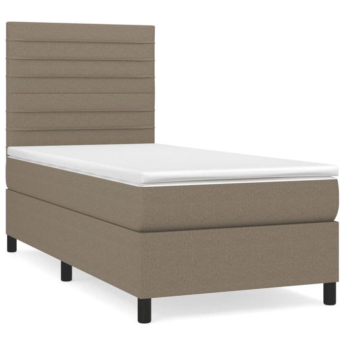 Pat box spring cu saltea, gri taupe, 80x200 cm, textil - WALTI WALTI