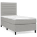 Pat box spring cu saltea, gri deschis, 90x200 cm, textil - WALTI WALTI
