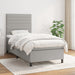Pat box spring cu saltea, gri deschis, 100x200 cm, textil - WALTI WALTI