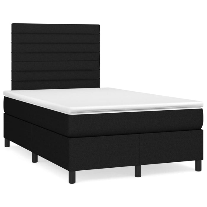 Pat box spring cu saltea, negru, 120x200 cm, textil - WALTI WALTI
