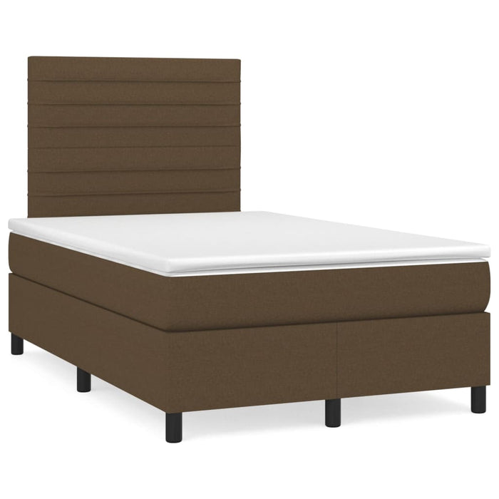 Pat box spring cu saltea, maro închis, 120x200 cm, textil - WALTI WALTI