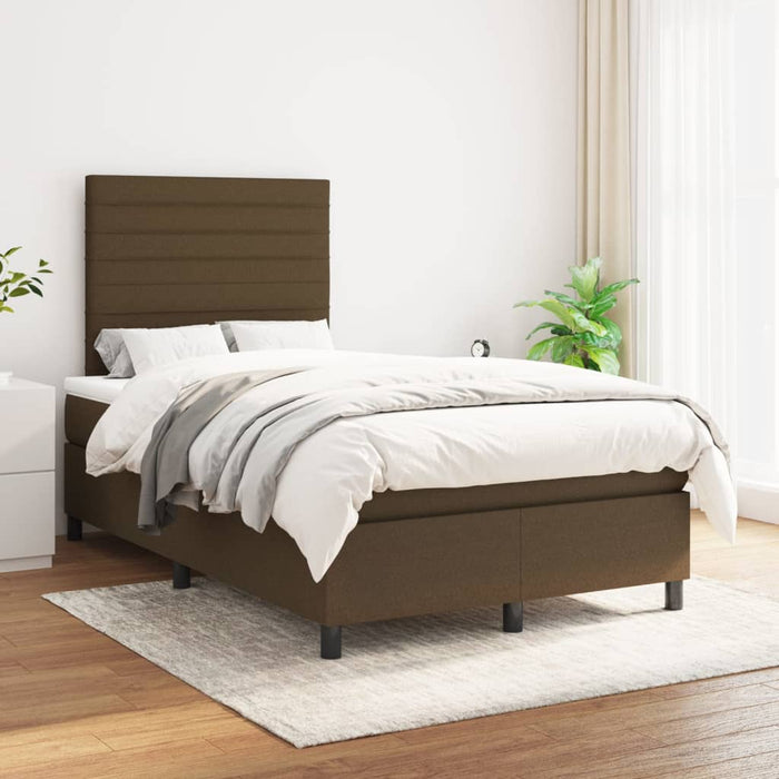 Pat box spring cu saltea, maro închis, 120x200 cm, textil - WALTI WALTI