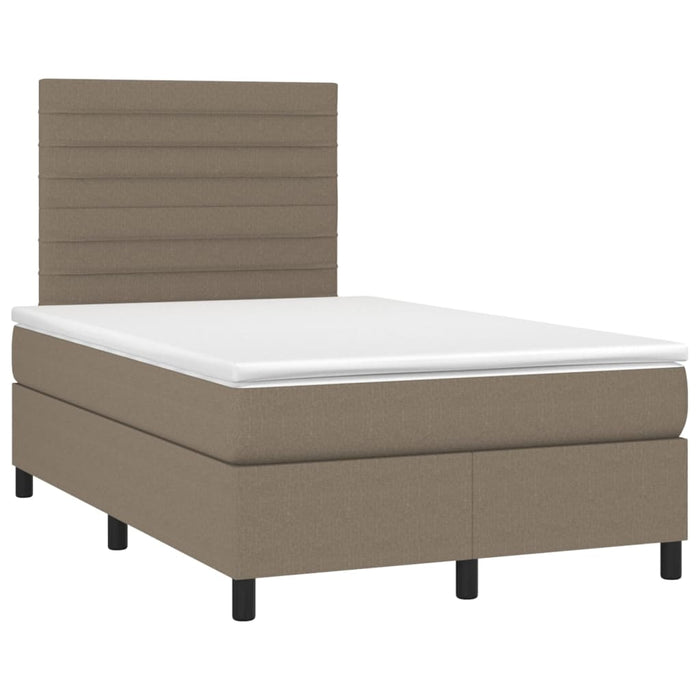 Pat box spring cu saltea, gri taupe, 120x200 cm, textil - WALTI WALTI