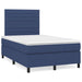 Pat box spring cu saltea, albastru, 120x200 cm, textil - WALTI WALTI
