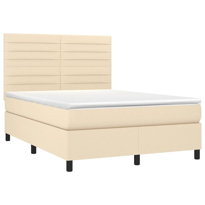 Pat continental cu saltea, crem, 140x200 cm, material textil - WALTI WALTI