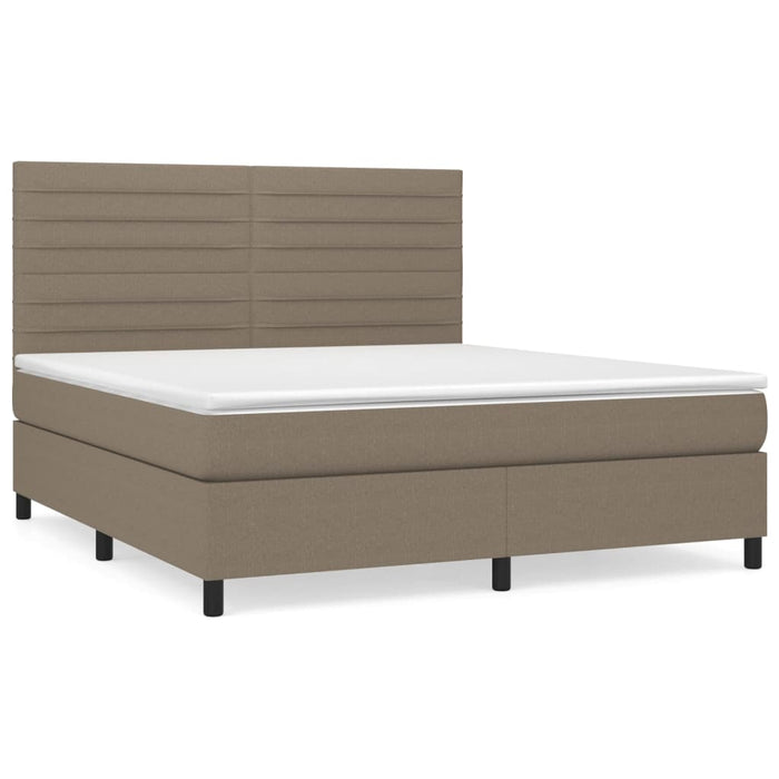 Pat continental cu saltea, gri taupe, 180x200 cm, textil - WALTI WALTI