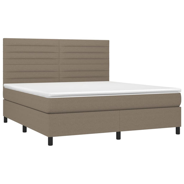 Pat continental cu saltea, gri taupe, 180x200 cm, textil - WALTI WALTI