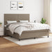 Pat continental cu saltea, gri taupe, 180x200 cm, textil - WALTI WALTI