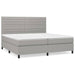 Pat box spring cu saltea, gri deschis, 200x200 cm, textil - WALTI WALTI