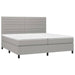 Pat box spring cu saltea, gri deschis, 200x200 cm, textil - WALTI WALTI