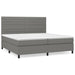 Pat box spring cu saltea, gri închis, 200x200 cm, textil - WALTI WALTI