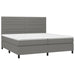 Pat box spring cu saltea, gri închis, 200x200 cm, textil - WALTI WALTI