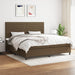 Pat box spring cu saltea, maro închis, 200x200 cm, textil - WALTI WALTI
