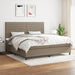 Pat box spring cu saltea, gri taupe, 200x200 cm, textil - WALTI WALTI
