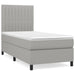 Pat box spring cu saltea, gri deschis, 90x190 cm, textil - WALTI WALTI