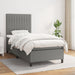 Pat box spring cu saltea, gri închis, 100x200 cm, textil - WALTI WALTI