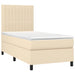Pat box spring cu saltea, crem, 100x200 cm, textil - WALTI WALTI