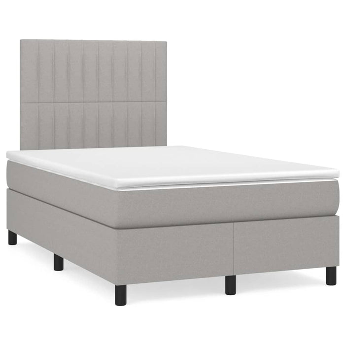 Pat box spring cu saltea, gri deschis, 120x200 cm, textil - WALTI WALTI