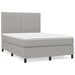 Pat box spring cu saltea, gri deschis, 140x190 cm, textil - WALTI WALTI