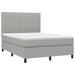 Pat box spring cu saltea, gri deschis, 140x190 cm, textil - WALTI WALTI