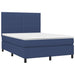 Pat box spring cu saltea, albastru, 140x200 cm, textil - WALTI WALTI