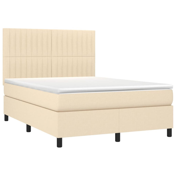 Pat continental cu saltea, crem, 140x200 cm, material textil - WALTI WALTI