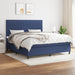 Pat continental cu saltea, albastru, 160x200cm, material textil - WALTI WALTI