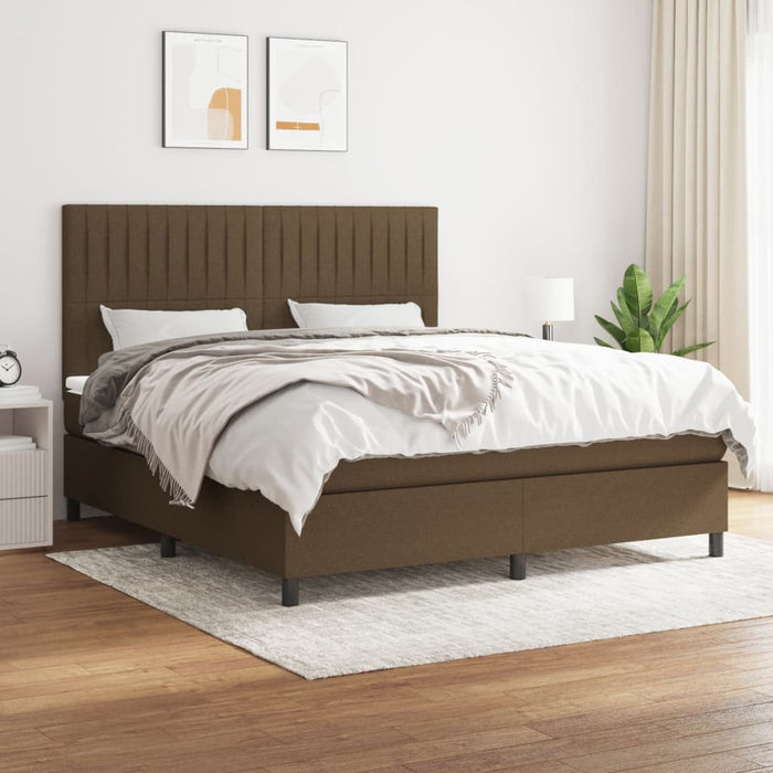 Pat continental cu saltea maro închis 180x200cm material textil - WALTI WALTI