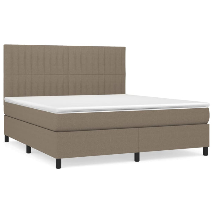 Pat continental cu saltea, gri taupe, 180x200 cm, textil - WALTI WALTI