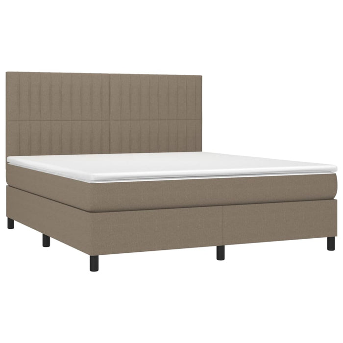 Pat continental cu saltea, gri taupe, 180x200 cm, textil - WALTI WALTI