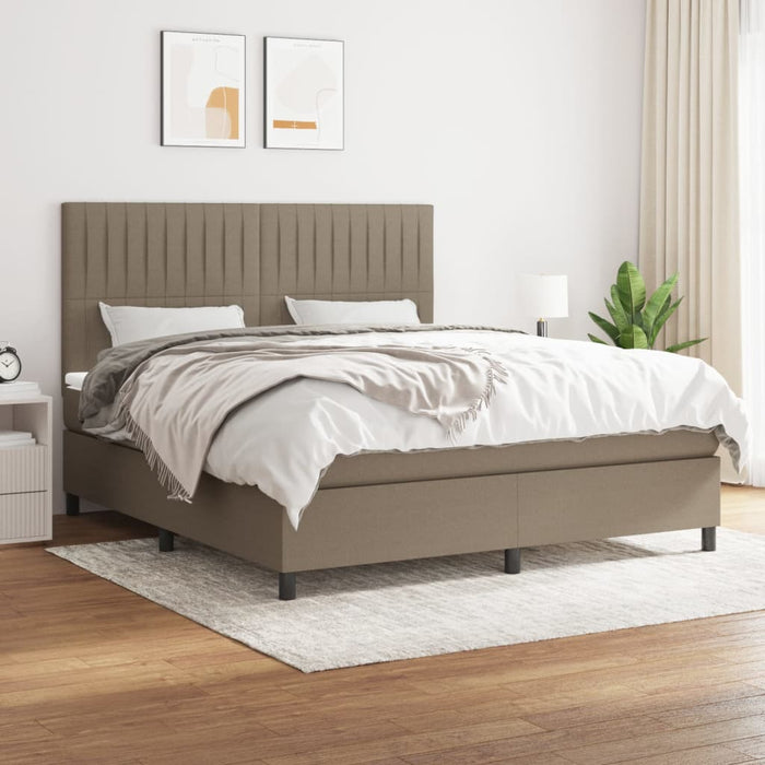 Pat continental cu saltea, gri taupe, 180x200 cm, textil - WALTI WALTI